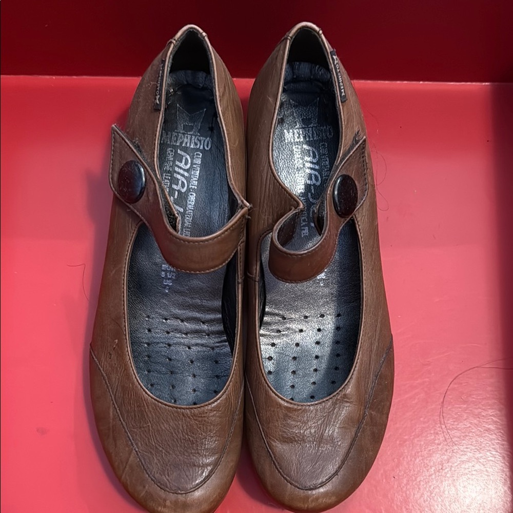 Mephisto Brown Flats with Cushioned Insole and Suede Finish